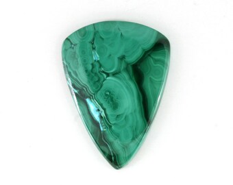 Triangular Malachite Designer Cabochon | Triangle Malachite Cabochon 27mmx37mm | Free Form Malachite cabochon