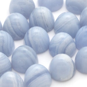 ONE 12mm Bullet Shaped Soft Lavender Blue Lace Agate 12mm Round 10mm Tall