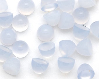 ONE 6mm x 6mm Beautiful Natural Lavender Blue Bullet Shaped Chalcedony Cabochons