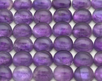 Cabochons améthystes violets 8mm Cabochons ronds en améthyste | Améthyste Cabochon Rond 8mm