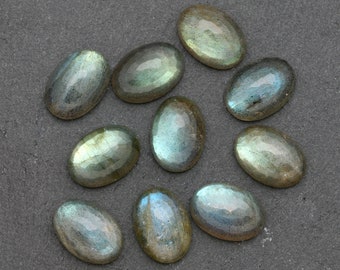 Oval Rose Cut Labradorite Cabochons 10mmx14mm | 10x14mm Oval Rose Cut Micro Faceted Labradorite Cabochons