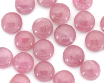 6mm Pink Tourmaline Cabochons | ONE Round Pink Tourmaline Cabochons | Natural Pink Tourmaline Cabochons | Flat back Pink Tourmaline Cabochon