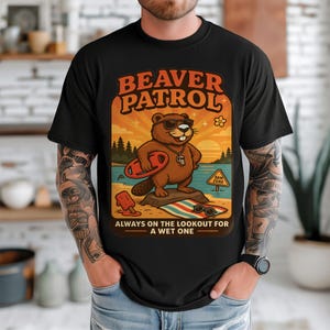 Grappige bever shirt voor buitenliefhebber losgeslagen shirt van volwassen humor bevers shirt losgeslagen shirts schattig beaver TShirt van bever T-shirt