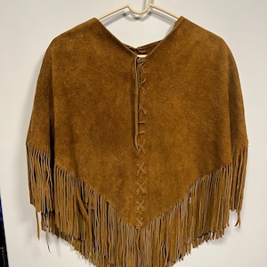 Suede Fringe Poncho - Etsy Suede Fringe Poncho - Etsy