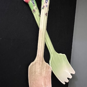 Vintage Ceramic Fuit and Vegetable Themed Serving Utensils