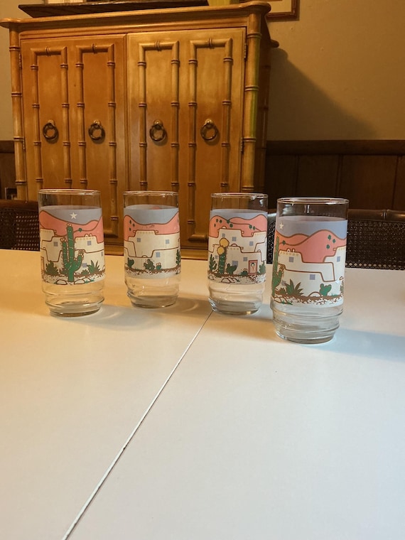 Vintage 1980's Southwest Style Saguaro Cactus Drinking Glasses. - Etsy  Israel