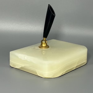 Vintage Onyx Ball Point Pen Holder. Desk Top Pen Holder.