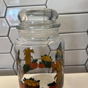 Vintage Fall Scarecrow Jar with Lid