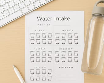 Daily Water Tracker Printable | Hydration Goal Planner (PDF Download)