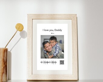 Custom Print with QR Code Linked Video/Audio File - for Mom, Dad, Grandparent, Best Friend, Engagement, Wedding, In Memory Of, Pet, Birthday