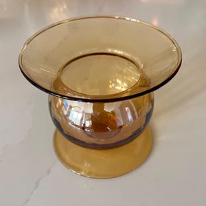Vintage Bernstein irisierendes Glas Votivkerze - 2er-Set