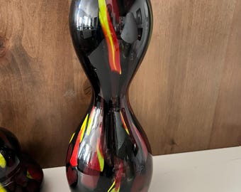 RARE Vintage Murano Art Glass Double Gourd Glass Vase Blown Glass Vase