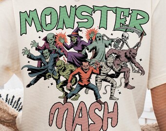 Monster Mash Png, Retro Halloween Png, Funny Halloween, Monster Png, Trending Halloween, Halloween Horror Monsters, Halloween Shirt Design
