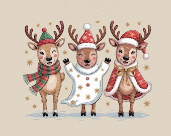Renna di Natale vintage PNG, Renna di Natale PNG, Natale PNG, Renna di Babbo Natale PNG, Renna carina PNG, Sublimazione di Natale divertente