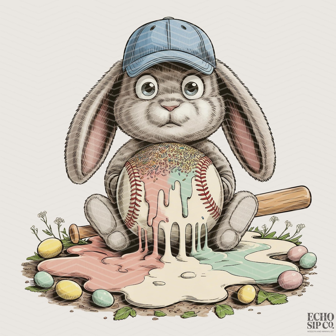 Easter Baseball PNG, Bunny Baseball Png, Cute Baseball Player ...