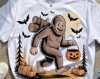 Halloween Retro Spooky, Spooky Season Sasquatch png, Vintage Halloween png, Funny Cryptid Sublimation, Funny Halloween png, Fall Pumpkin png