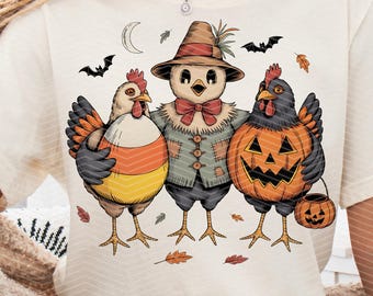 Funny Halloween Chicken, Chick or Treat Png, Pumpkin Chicken Halloween Png, Fall Chicken Shirt Design, Kids Halloween Png, Trick Or Treat