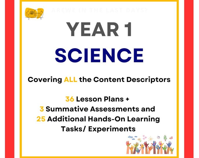 Full Science Curriculum: 36 Lesson Plans + 3 Summative Assessments and 25 Additional Hands-On Learning Tasks/ Experiments (Year 1)