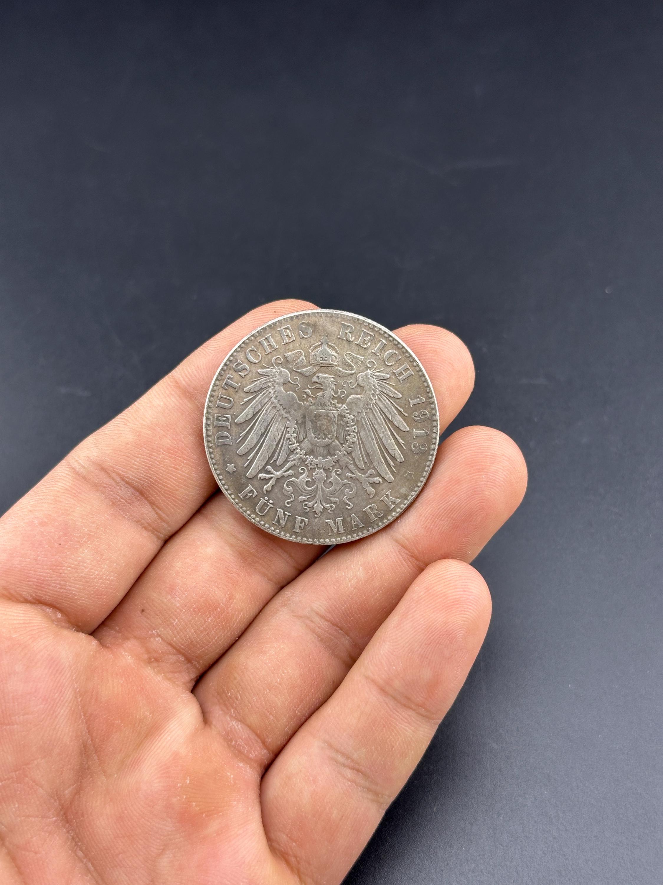 バイエルン王国5マルク銀貨、オットー王の肖像（1886-1913） - Etsy 日本