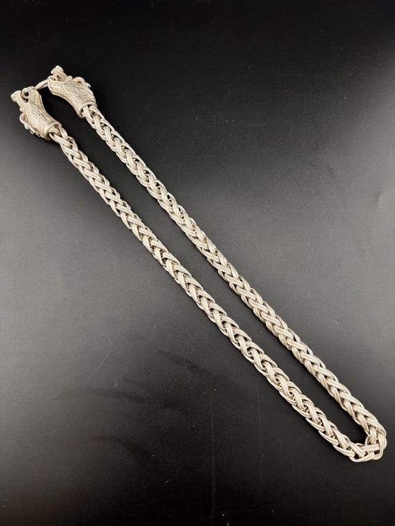 Unique  Solid king dragon  authentic vintage silv… - image 5