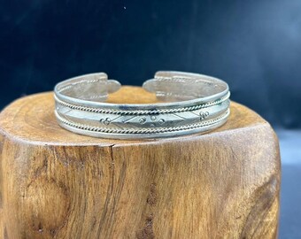Plain Nickel C Shape Hill Tribe Bracelet With Slight Pattern - Etsy