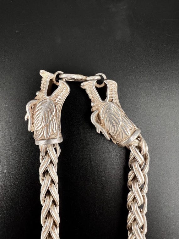 Unique  Solid king dragon  authentic vintage silv… - image 4