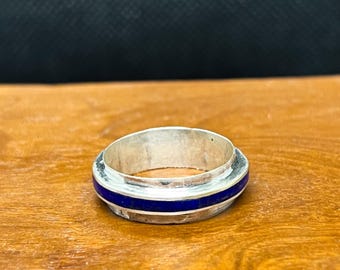 アンティークヴィンテージ 925 シルバーリング 天然ラピスラズリ石付き
