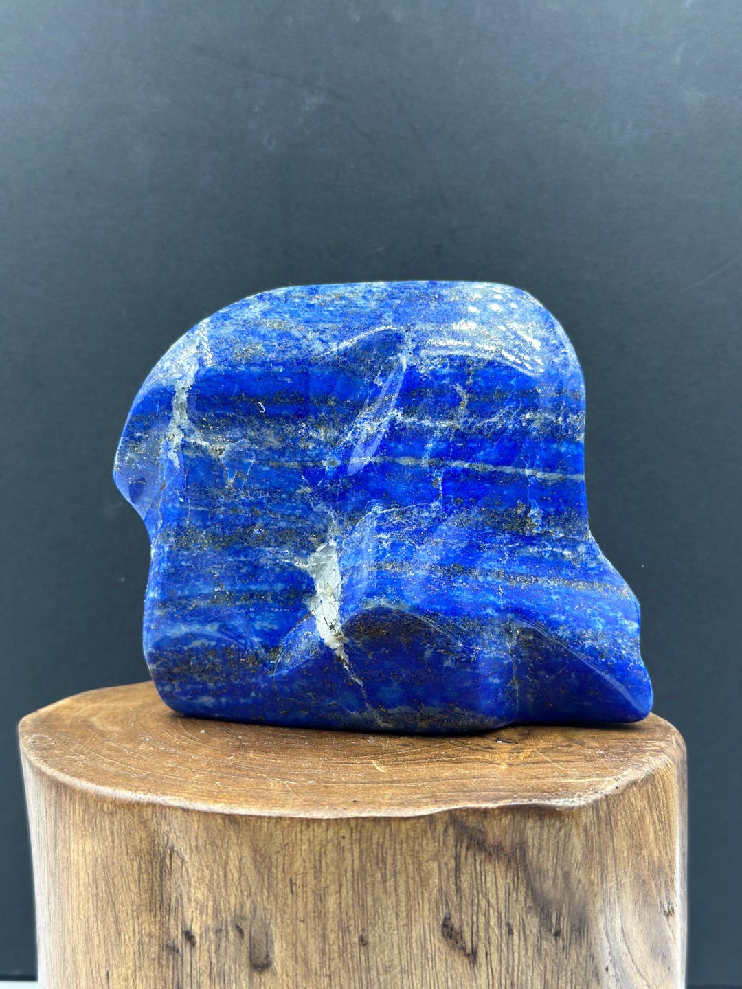 Polished Lapis Lazuli Tumble Stone, Afghanistan Decor (343g