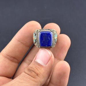 Natural Lapis Lazuli silver Ring  From Afghanistan A Beautiful ring to wear