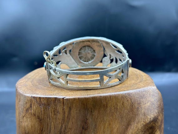 Bracelet Antique Afghan/persan En Argent Massif émaillé - Pièce Peinte à La Main, Occasion