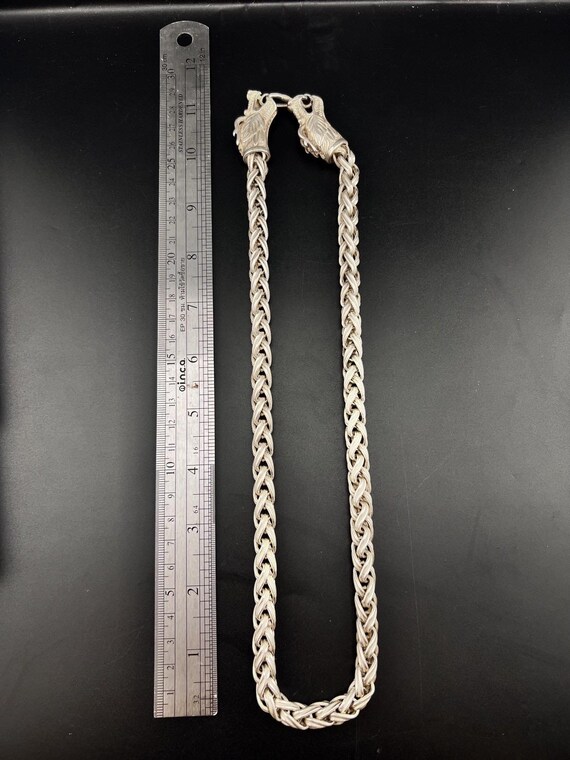 Unique  Solid king dragon  authentic vintage silv… - image 9