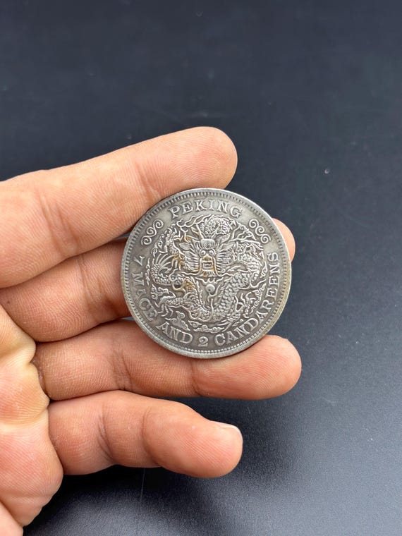 Antique Chinese Guild Silver Dragon Coin, Peking - Etsy