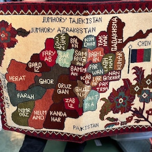 Handgefertigte Landkarte Afghanistans vom Schaf und vom Wolf