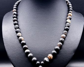 Vintage Sulaymani Agate Bead Necklace, Afghanistan