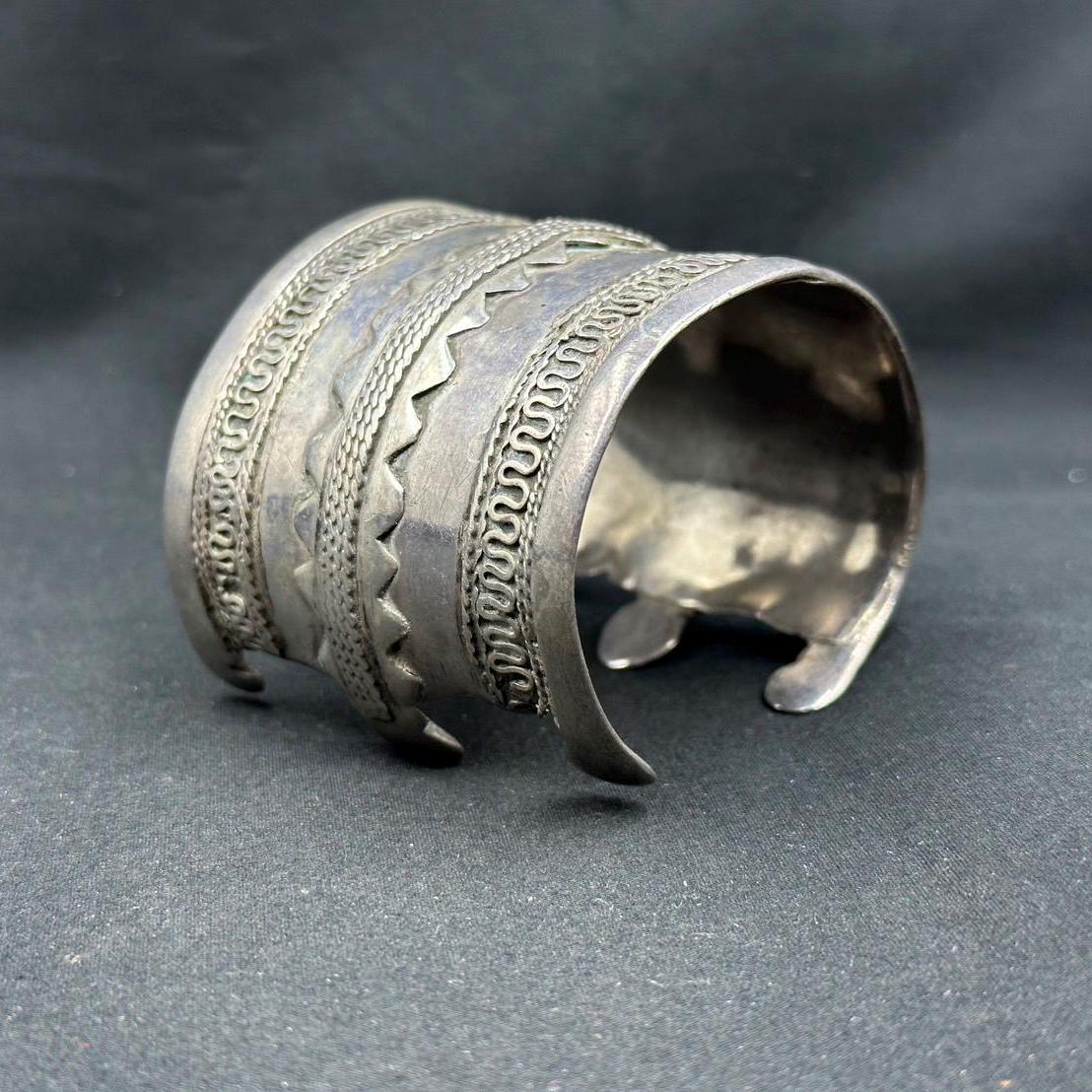 Antique Silver Tribal Cuff Central Asian Turkey Bracelet Bangle - Etsy