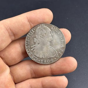 Mexico Spanish Colonial 8 Reales Carol Carolus Silver plated coin