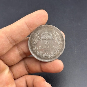 Austrian 5 Korona Silver plated Coin featuring Franz Joseph
