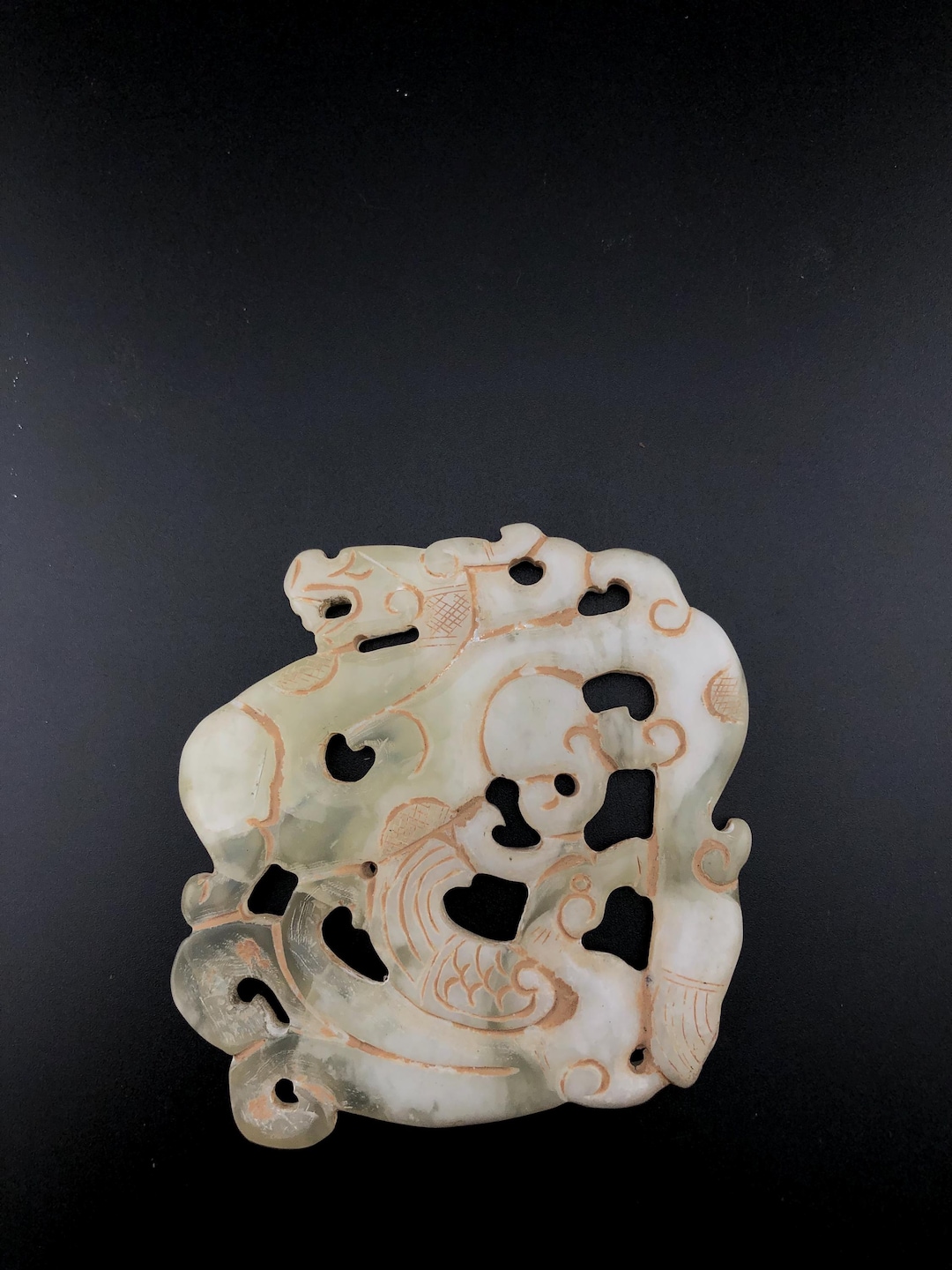 ヴィンテージ中国翡翠龍彫刻石 - Etsy 日本