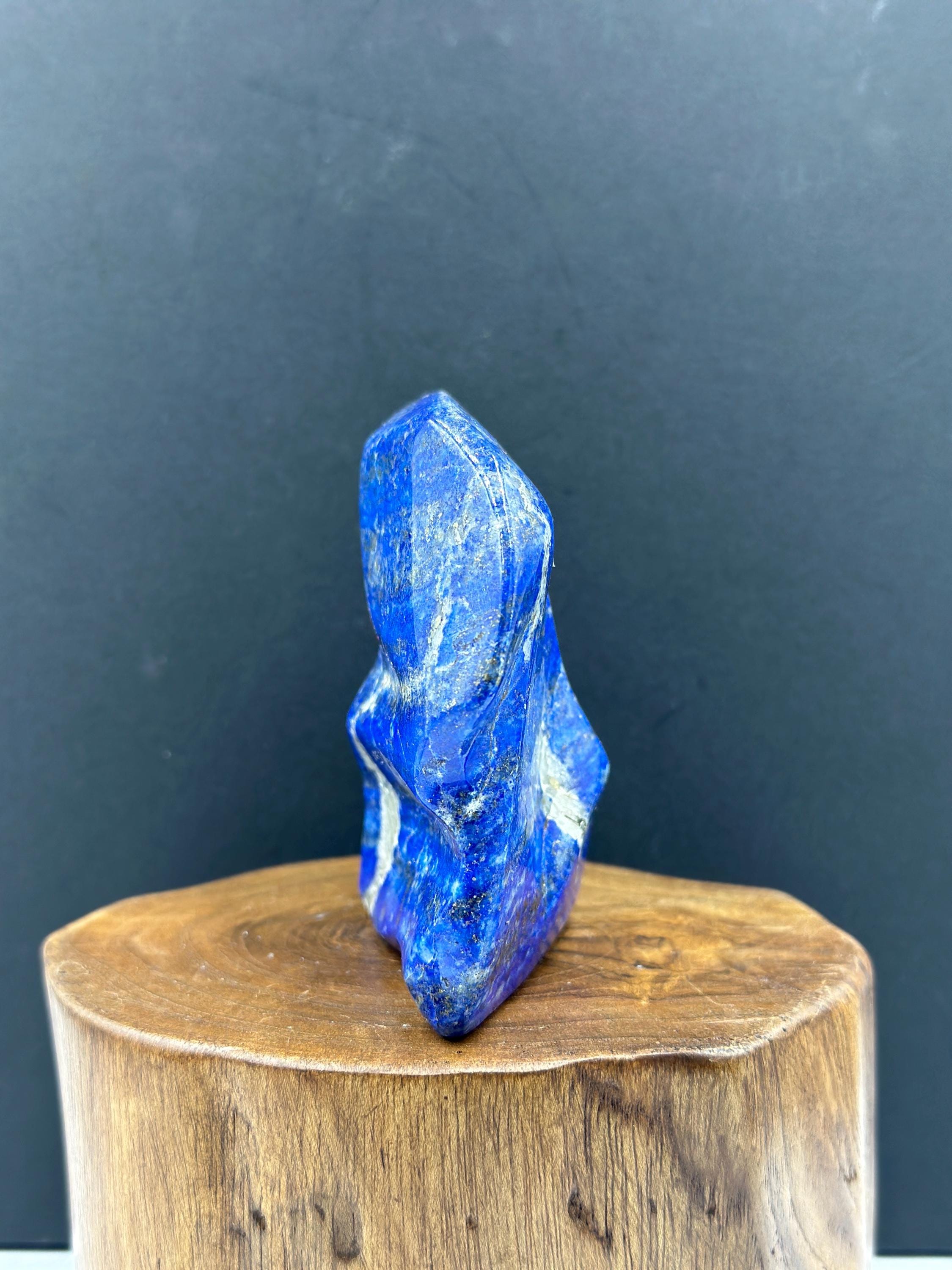 Polished Lapis Lazuli Tumble Stone, Afghanistan Decor (343g