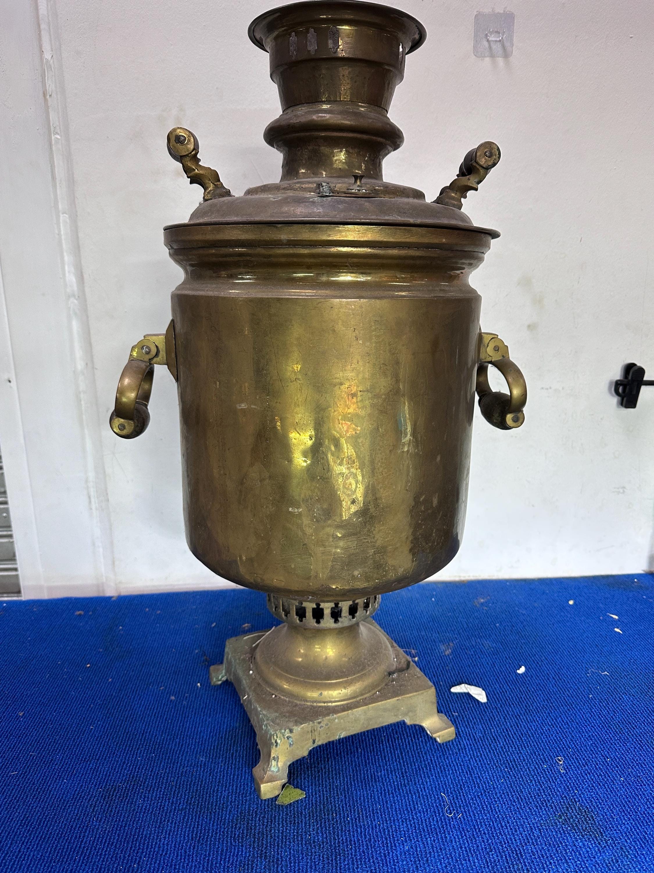 Vintage Brass Russian Samovar Traditional Style Old Water Boiler