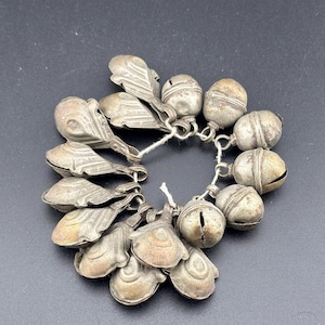 vintage  Kuchi Tribal charm, white metal pieces, Unique piece, bells charm, hand crafted, from Afghanistan