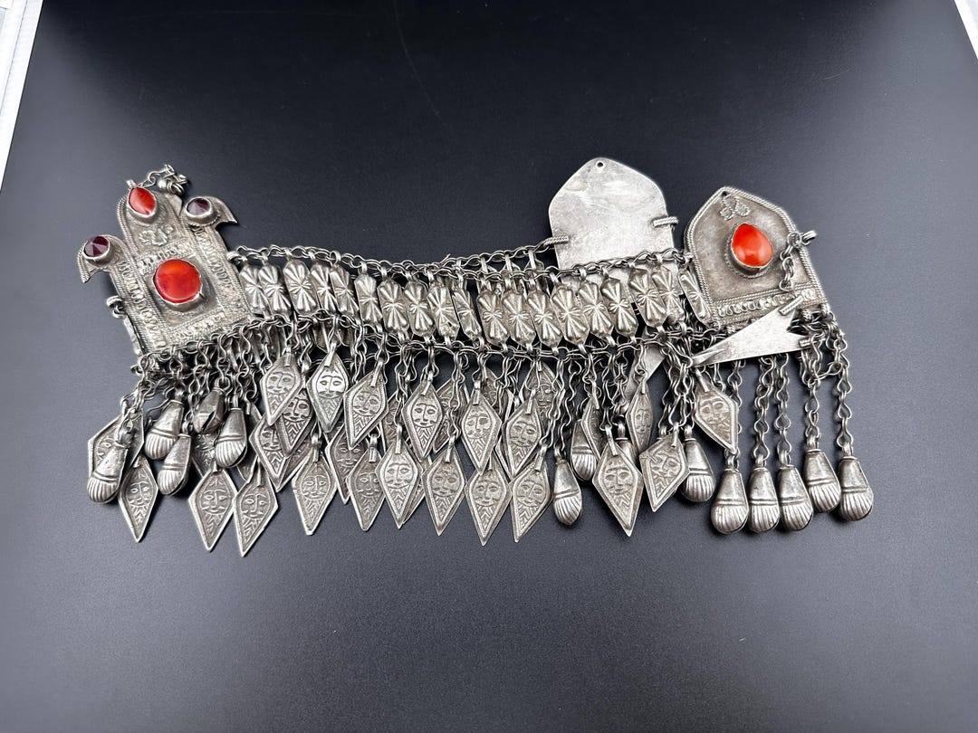 Vintage Afghan / Turkman metal Belt Antique Vintage Boho Turkmen Silver Wedding Belt Village  main image 3