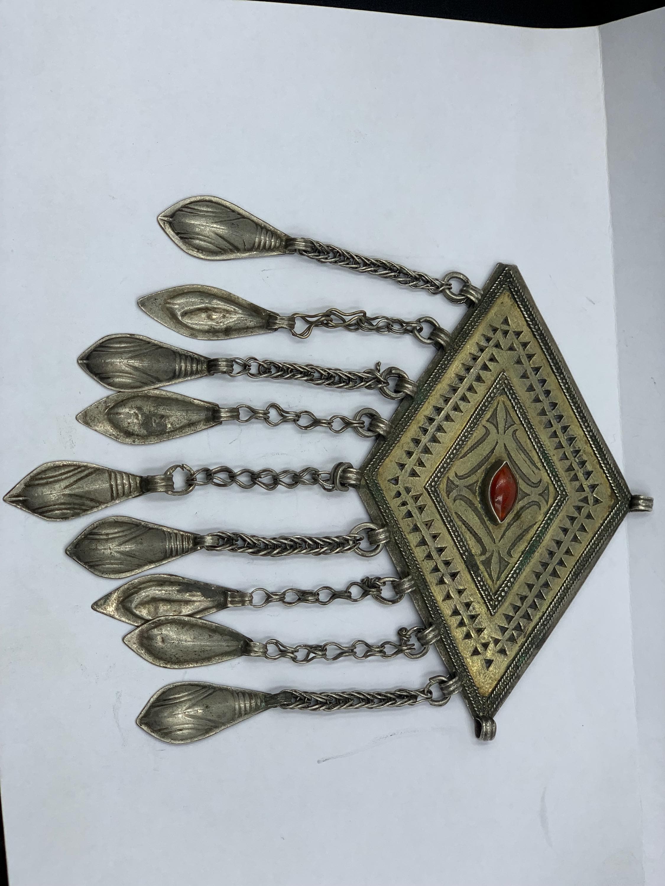 Turkmen - Tekke Vintage Silver and Gold Plated Ethnic Tassel