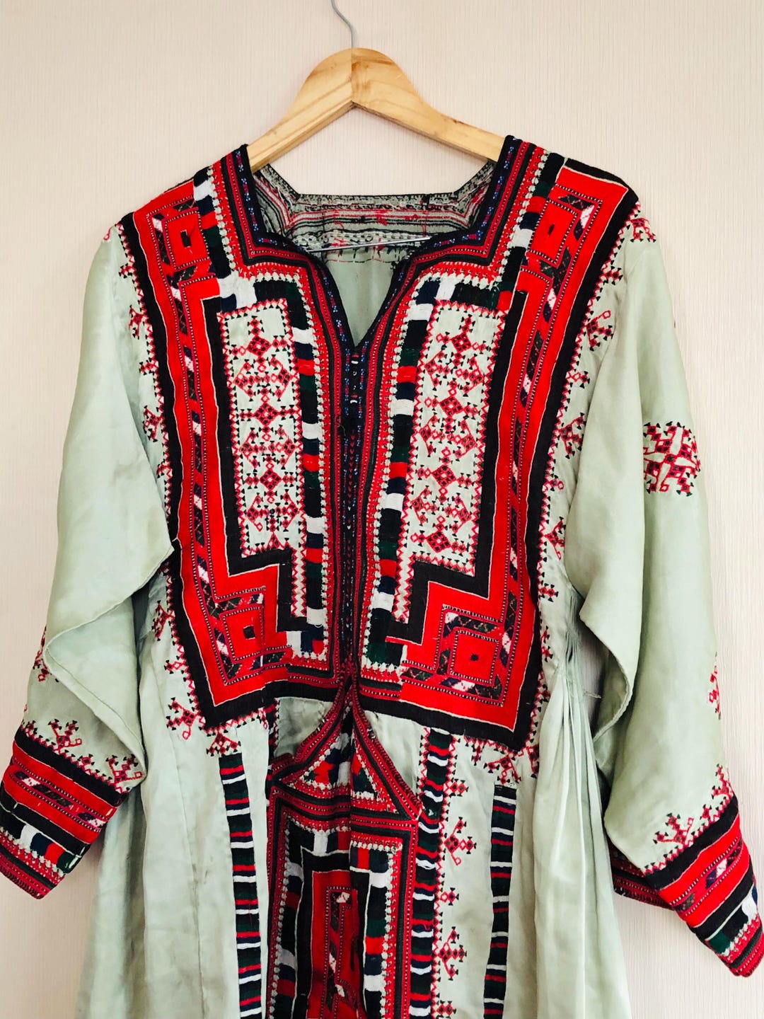 Afghani Blochi Dress Hand Embroidery Unique Light Color Occasion