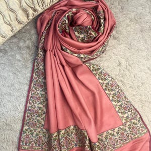 Natural Pink Pashmina Scarf gift idea shawl festival scarves hippie scarf bohemian Tapestry Ethnic Paisley flowers Bridesmaids Gifts Shawl