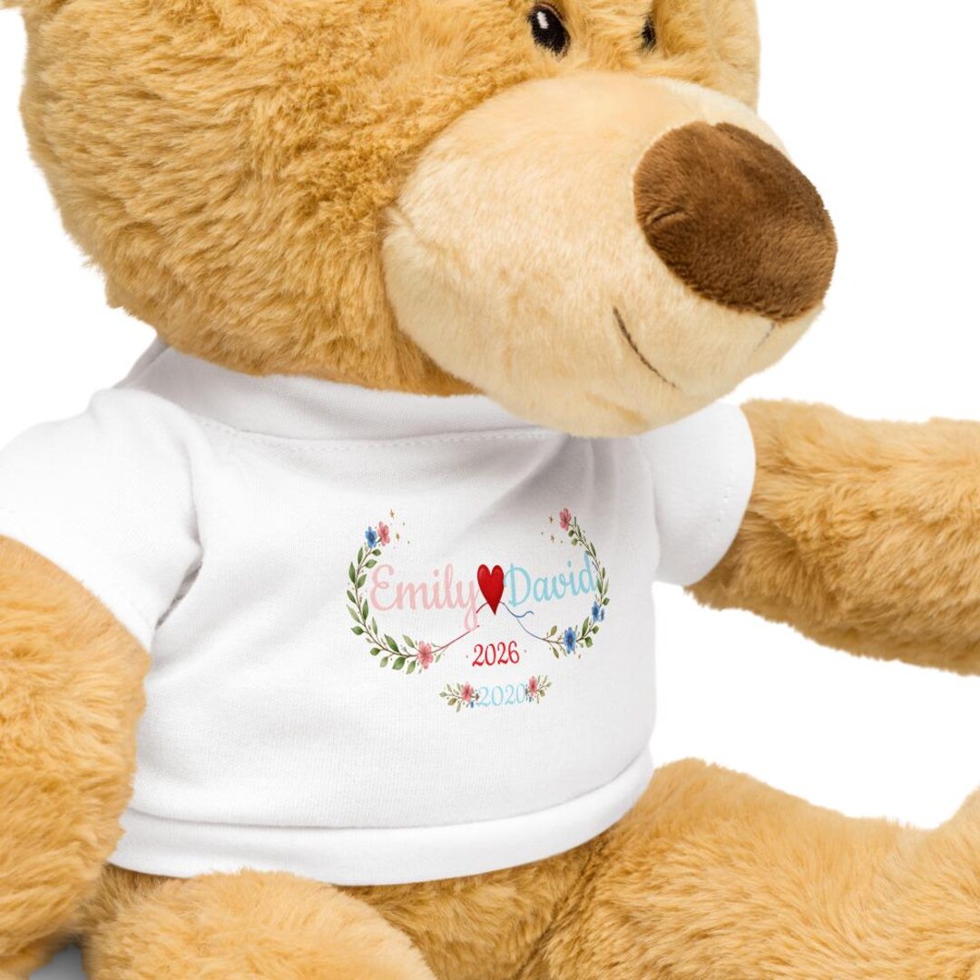 Custom Plushie Teddy Bear With T-shirt – Personalized Valentine’s Gift ...