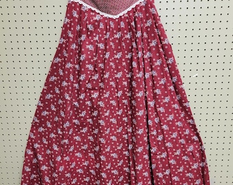 VINTAGE Gunne Sax JESSICA long skirt cranberry floral size 11 NOS original tag