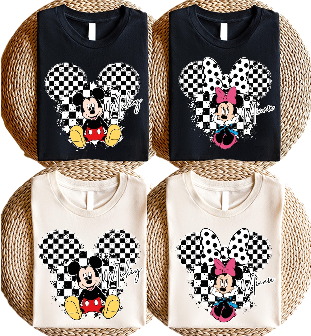 Minnie And Mickey Shirts, Cute Disney Couple Tee, Matching Love T-Shirt, Fairytale Romance Outfit, Disney Park Apparel, His And Hers Top Stylishessentials