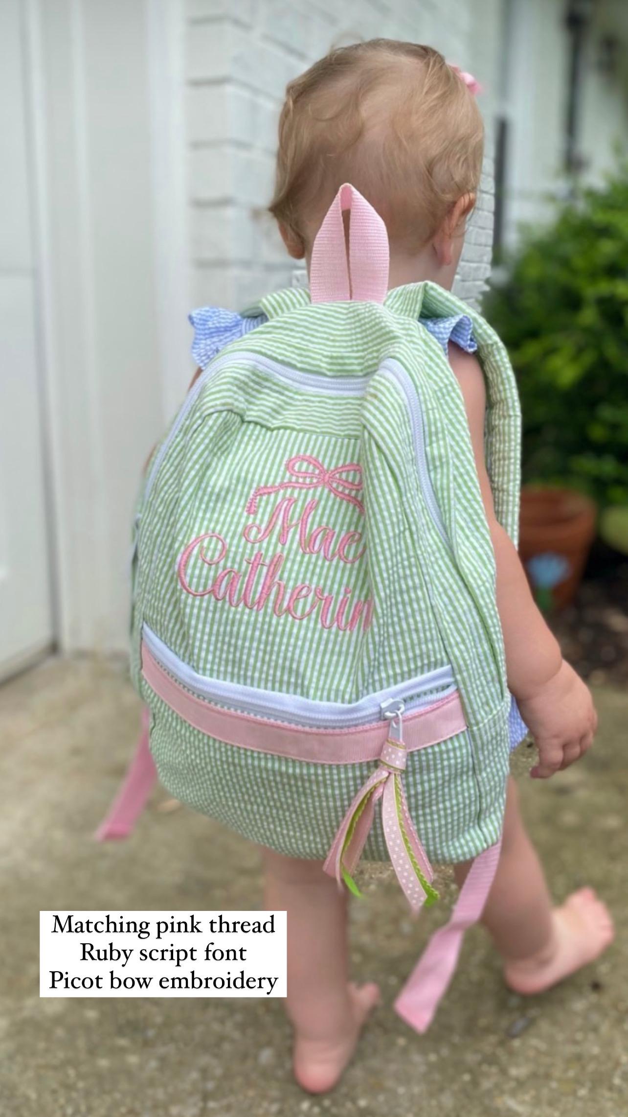 Mint Green Embroidered Fringe Drawstring Backpack Original Drawstring Backpack - Cotton | Vera Bradley main image 3