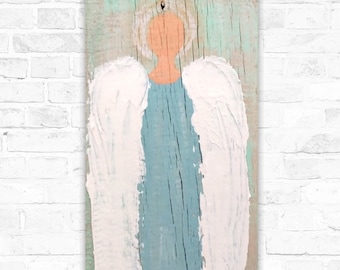 PRE-SALE Rustic Primitive Angel Painting on Distressed Barn Wood